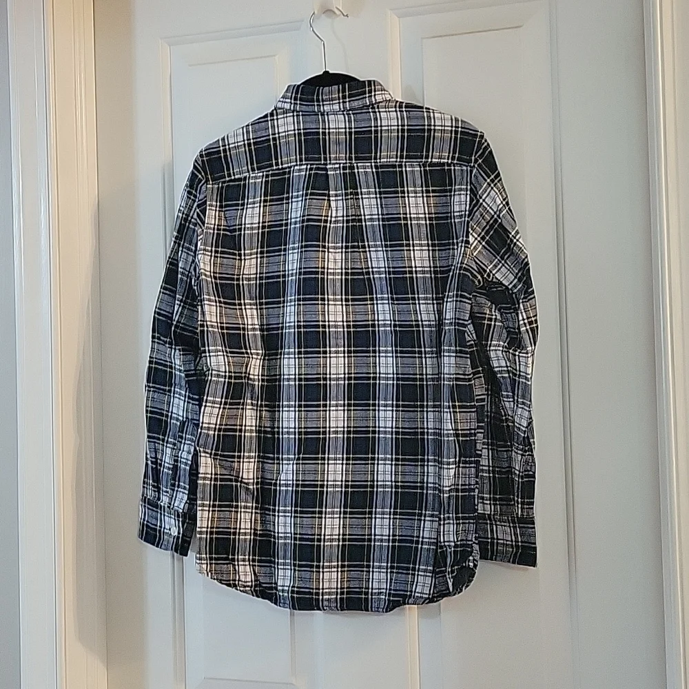 Gap blue and yellow plaid flannel shirt xl/12